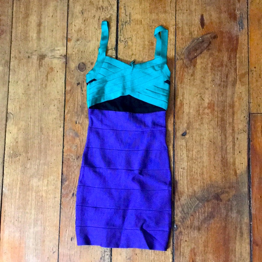 Bebe Bandage Color-block Dress XS